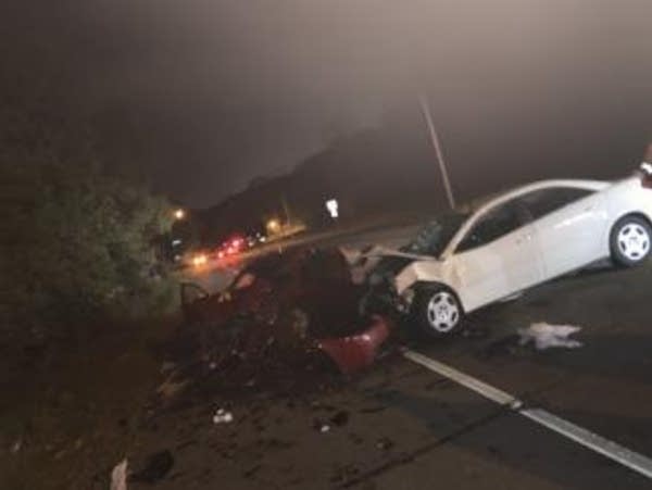 Two-vehicle crash Saturday night in Minot