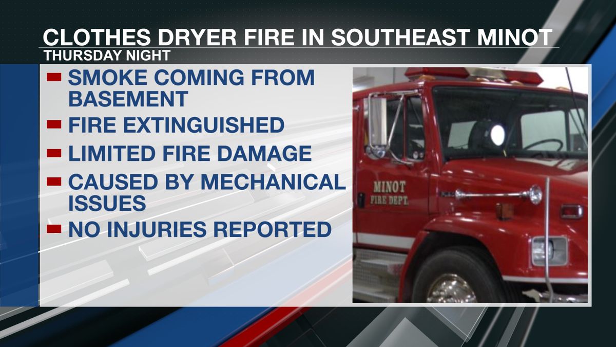 Minot Fire Department responds to clothing dryer fire
