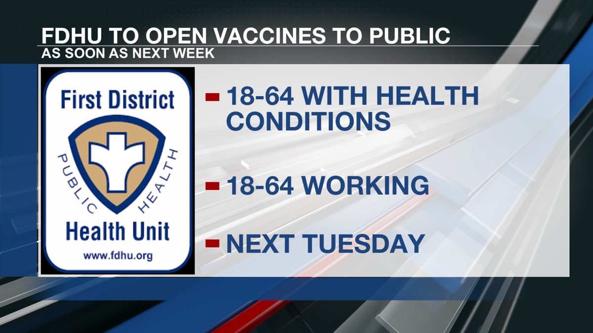 First District Health Unit opening up vaccinations more amid state announcement