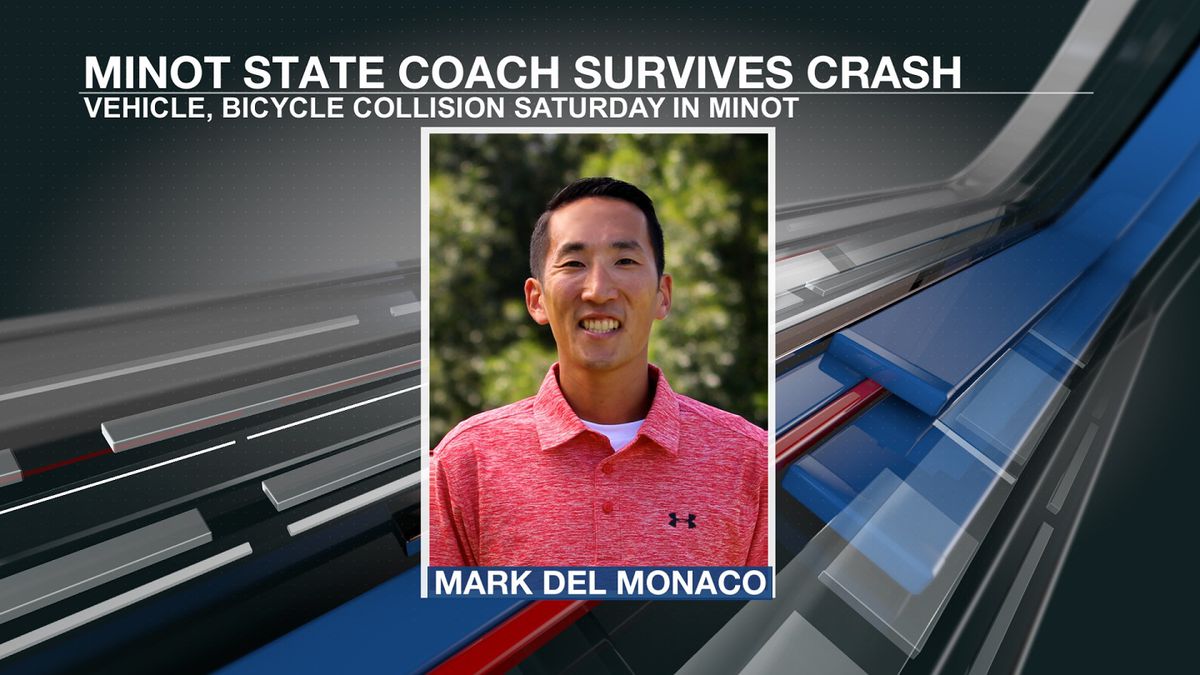 Minot State coach survives vehicle, bicycle collision