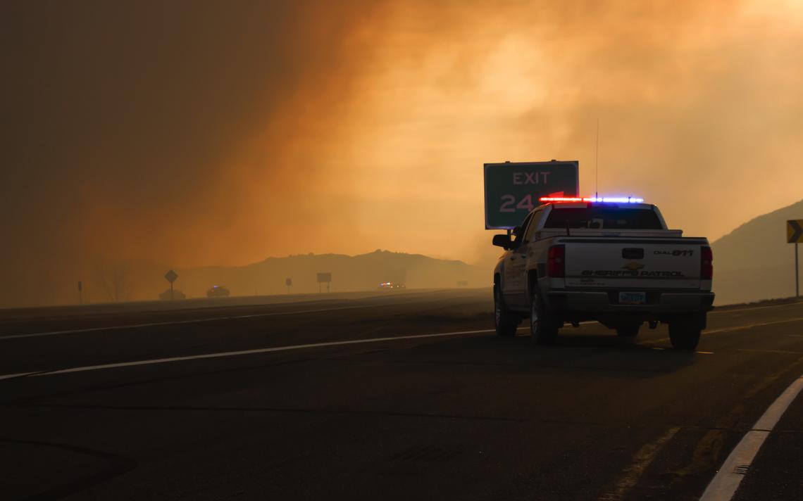 North Dakota Gov. Doug Burgum tours wildfire damage area near Medora