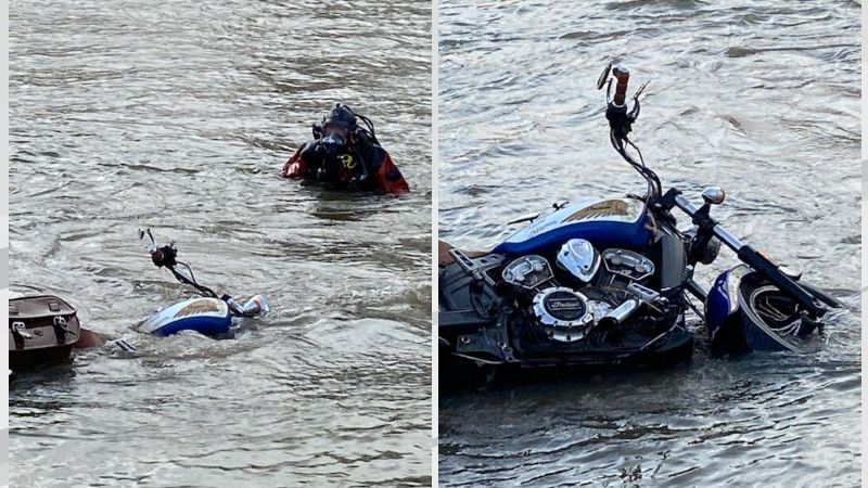 Valley Water Rescue divers pull stolen motorcycle from river