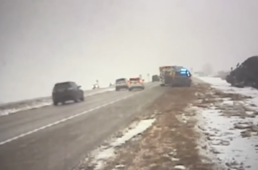 ND Highway Patrol reminds drivers to move over and slow down after observing a crash scene earlier this week