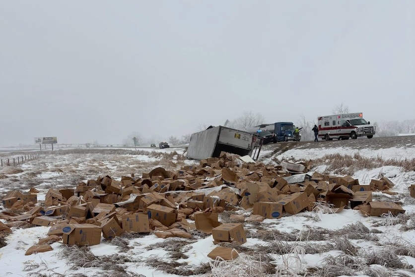 ND Highway Patrol warns of icy conditions on I-94 in Stutsman and Barnes counties