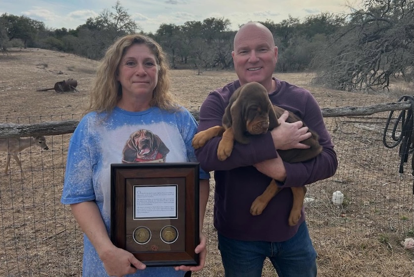 North Dakota Highway Patrol honors bloodhound program volunteer with Colonel’s Award