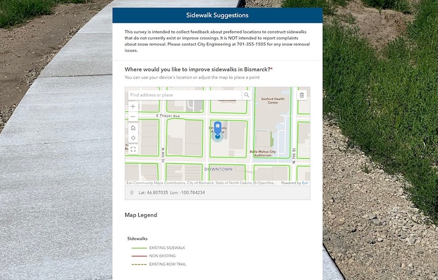 Bismarck seeks public input for 2026 sidewalk gaps project