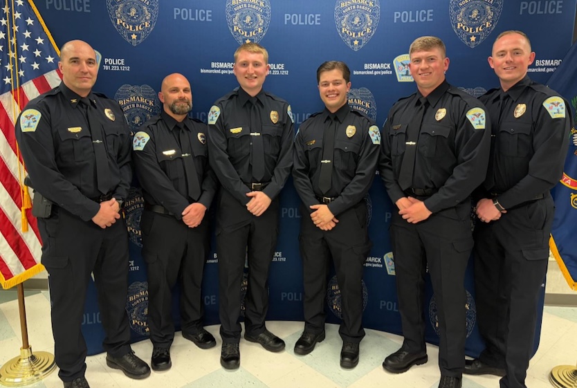 Bismarck Police Department swears in five new recruits during ceremony