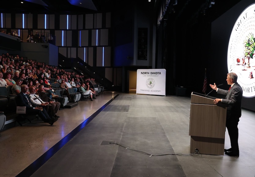 Gov. Kelly Armstrong congratulates 36 new North Dakota law enforcement graduates